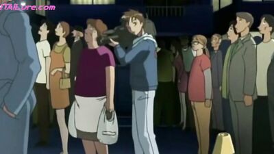 Watch this kinky mature MILF give a wild wet blowjob to a stranger while being watched by a 3D hentai audience
