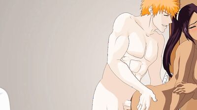Yoruichi's tight pussy gets destroyed by Ichigo Kurosaki's massive rod in Naruto hentai porn