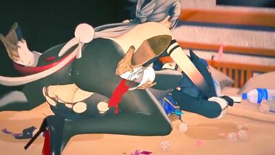 Compilation of Arle & Clorinde's wild bukkake & creampie action in Genshin Impact game