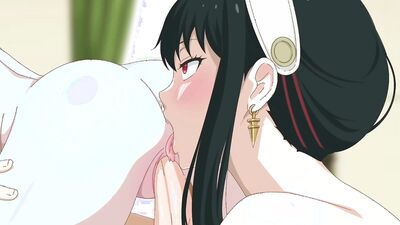 Fiona, Loid & Yor in a wild cartoon sex parody: A family of horny anime babes get their pussies licked & filled with
