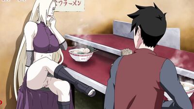 Naruto's erotic sex with Ino for Ramen in Ichiraku: perfect body, public nudity, and hentai sex