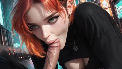 Hot and thick 3D animation of a hot redhead getting pounded in public alley by a stranger