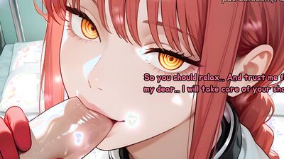 Makima, your doctor, is checking on your massive cock's health with a JOI problem