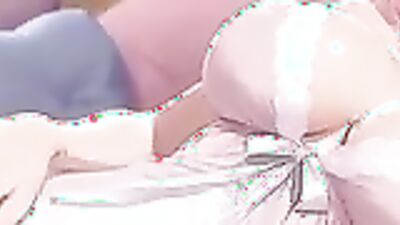 Insatiable Anime Pink-Haired Babes gets her big tits and ass stuffed with creampies in their bedroom