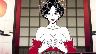 Caught with Kiku during a steamy secret Japanese sex session - anime porn with big tits and handjob action