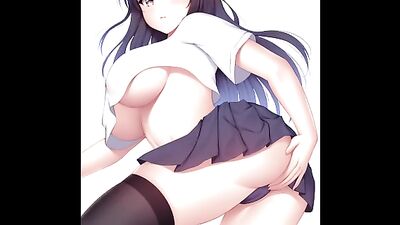 Get ready to edge and denial as schoolgirls take turns getting their big tits jizzed on in JOI Hentai V2