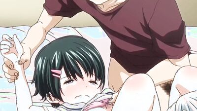 Short-haired schoolgirl goes wild with multiple cocks and gets rough drilled