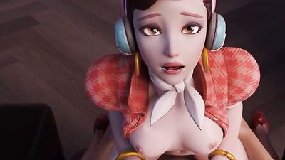 Check out Dva, the stunning Overwatch cartoon teen, getting her tight holes drilled hard in this steamy compilation!