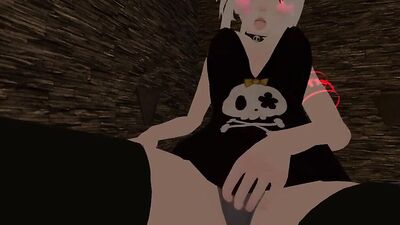 Watch this amateur babe tease and jerk off with her tiny body in 3D video