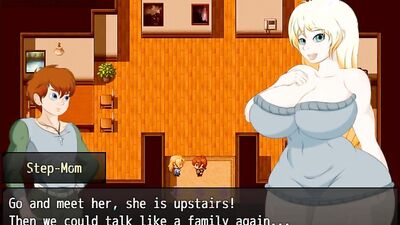 Busty blonde MILF goes down and dirty with her step-sister's big dicks in a cartoon video game