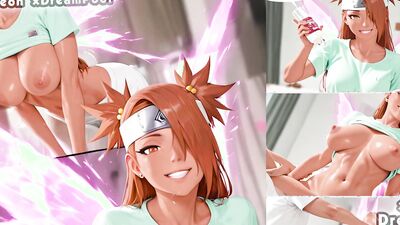 Watch as busty nurse Akimichi cosplays as Boruto's hentai nurse in rough sex and blowjob frenzy!