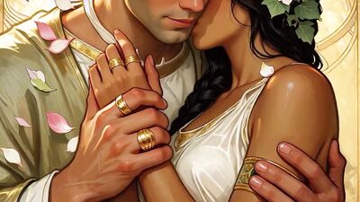Busty Dark-Haired Goddess Creampie gets a raw, steamy creampie in Sacred Palace animation