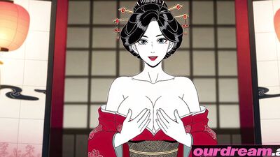 Caught with Kiku during secret Japanese sex session - POV hentai porn with big tits brunette