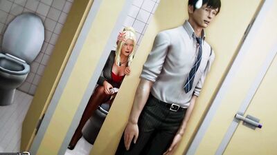 Principal with huge tits gets turned on by gaming & fucks a mature cartoon MILF in uncensored Waifu Academy #49