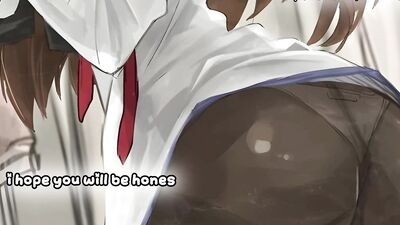 Makise Kurisu catches you jerking off and joins you for a CEI foot fetish session