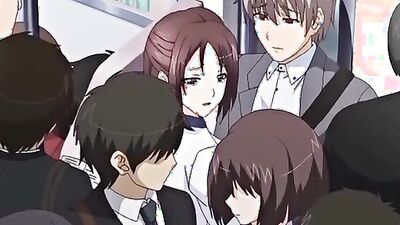 Watch this anime cutie get groped and dicked down by multiple guys in public, ending with a messy creampie