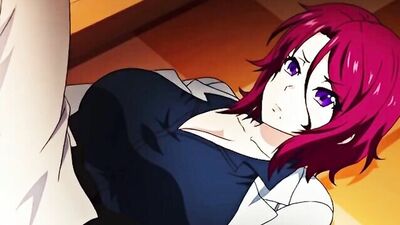 Incredible busty redhead MILF gives lucky guy a titjob in cartoon hentai