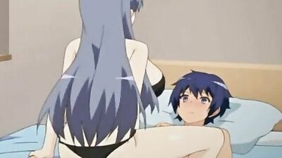 Lucky Guy gets a hot and heavy gangbang with three busty teen babes in anime porn