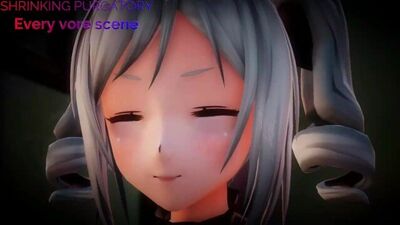 Two cute anime babes undressing & teasing in HD