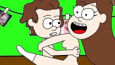 Mabel's hentai cartoon: Brother gets a blowjob & fucks his sister standing up