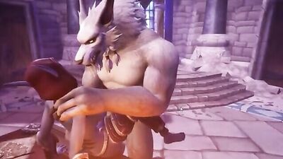 Elf gets her pussy stretched by a Worgen's massive dong in wild 3D animation
