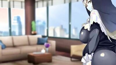 Sexy Nun talks dirty while showing off her massive ass & getting pounded in hentai porn