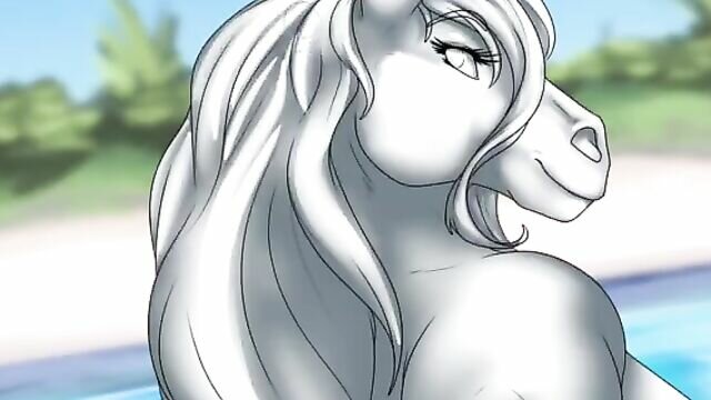 Anthro Mare Pussy - Amazing Busty Horse Girl Showing Off Her Big Ass In Thongs - Cartoon Hentai  - CartoonPorn.com