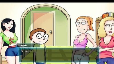 Rick and Morty's parody of bukkake, featuring big boobs and verified amateurs, outside, public, and summer.