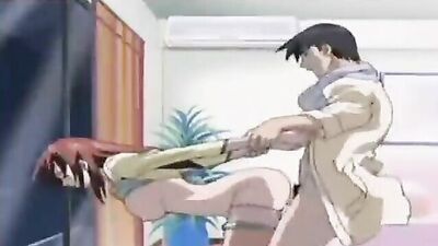 Japanese cartoon babe with big tits takes a hard anal pounding and gets a messy creampie
