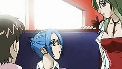 Insatiable hentai chick with huge tits goes wild on every rod she can get her hands on