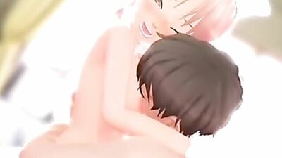 Sexy bride in lingerie gets naughty in hentai cartoon porn