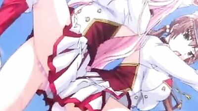 Three horny schoolgirls in anime porn group sex frenzy