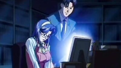 Sexy anime managee fucked at work