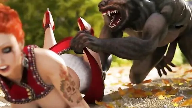 640px x 360px - Little Red Riding Hood fucked by Werewolf monster. 3D Porn Animation -  CartoonPorn.com