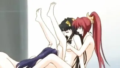 Anime Blonde Lesbian Threesome - Lesbian threesome and dp in sexy hentai - CartoonPorn.com