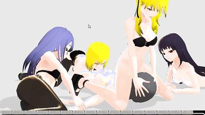 Young hentai maid gets caught in a kinky gangbang and takes on multiple cocks in her face