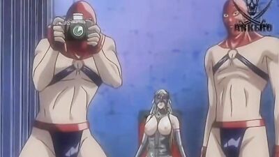 Petite blonde babe dominated and destroyed by multiple throbbing cocks in anime porn
