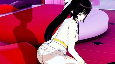 Watch this hot cartoon babe with black hair ride and deepthroat a big cock in a hot creampie action