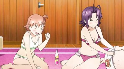Big-titted cartoon babes engage in some naughty hentai action before getting drilled hard
