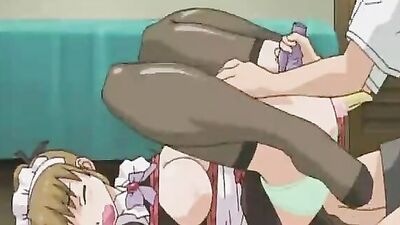 Watch this hot anime maid get tied up & pleasured in kinky bondage sex toy play