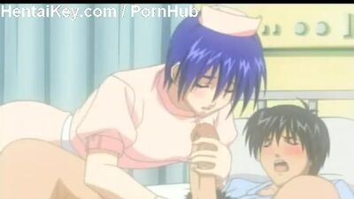 Short-haired nurse with a hot body gives a draining BJ and gets her face splattered with cum
