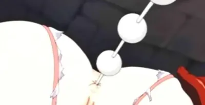 Submissive anime girl tied up to have her ass teased with toys