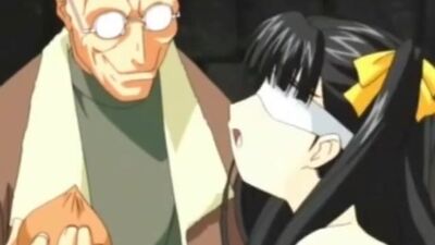 Two submissive anime chicks dominated and fucked hard by one guy in pigtails and bondage