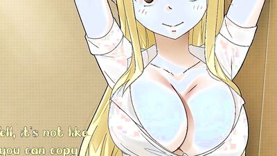 Watch these busty blondes and their voluptuous redhead girlfriend get their pussies destroyed in JOI anime porn