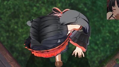 Check out this hot anime babe with black hair go wild on her knees to take a POV blowjob