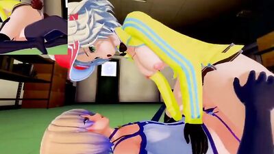 Watch this anime babe take a massive cock like a champ in femboy action